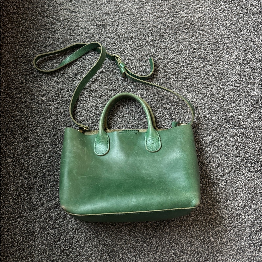 Portland Leather Large Classic Raindrop Crossbody Bag-Cowboy Mint